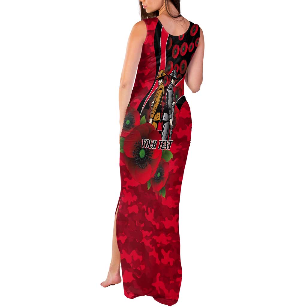 St Saints ANZAC Personalised Tank Maxi Dress Lest We Forget Poppy Camo