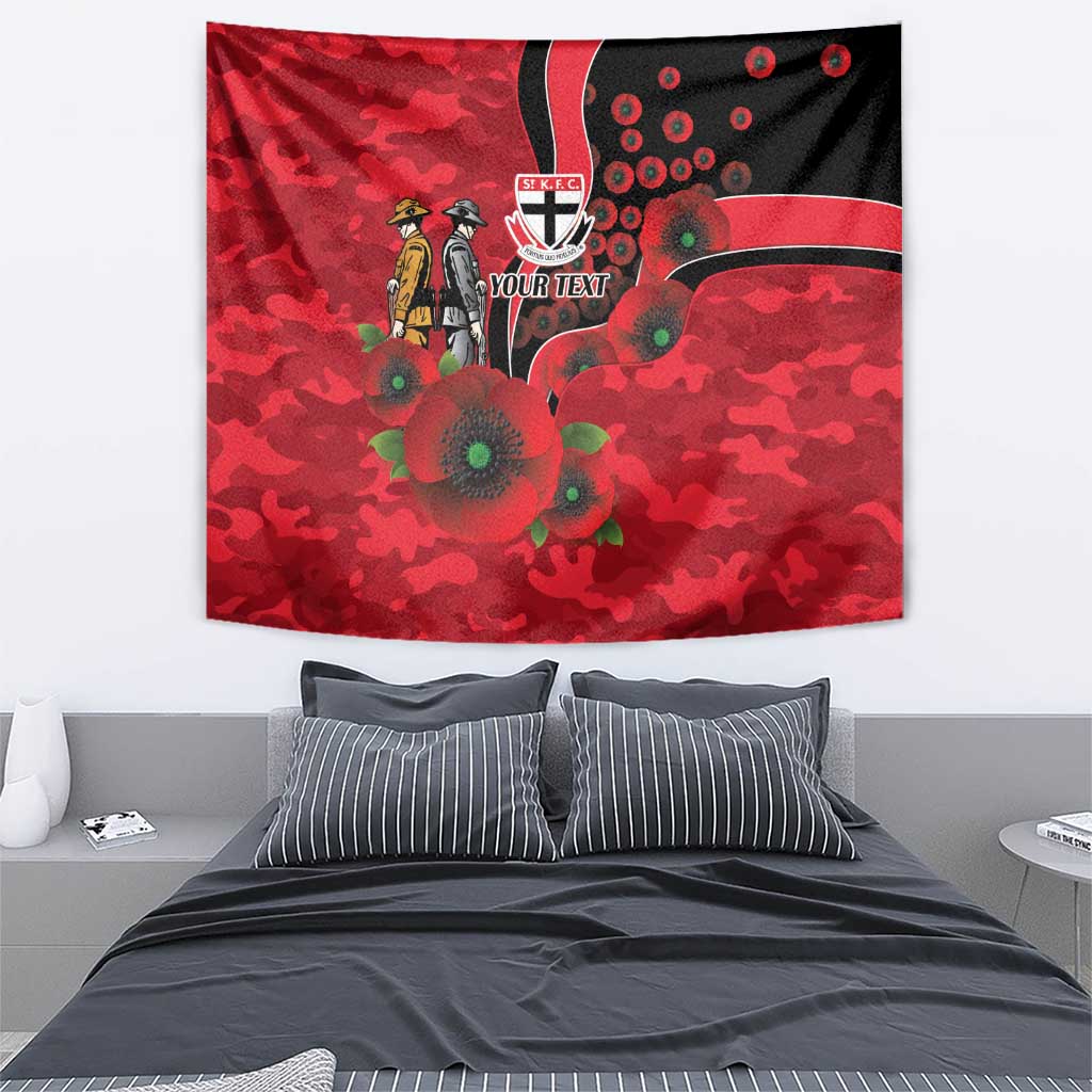 St Saints ANZAC Personalised Tapestry Lest We Forget Poppy Camo