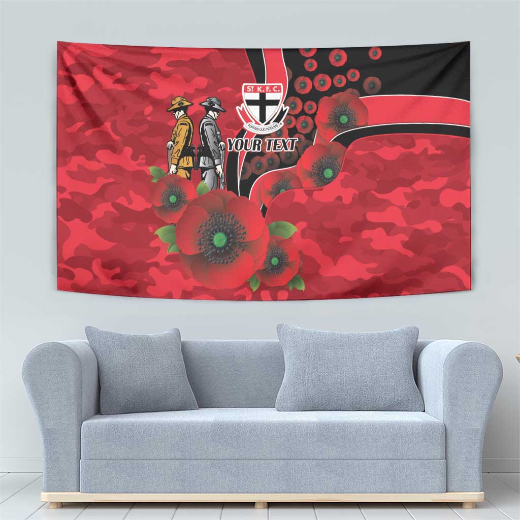 St Saints ANZAC Personalised Tapestry Lest We Forget Poppy Camo