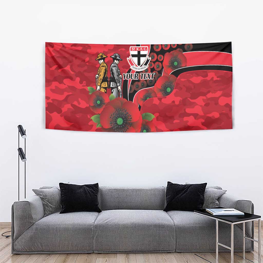 St Saints ANZAC Personalised Tapestry Lest We Forget Poppy Camo