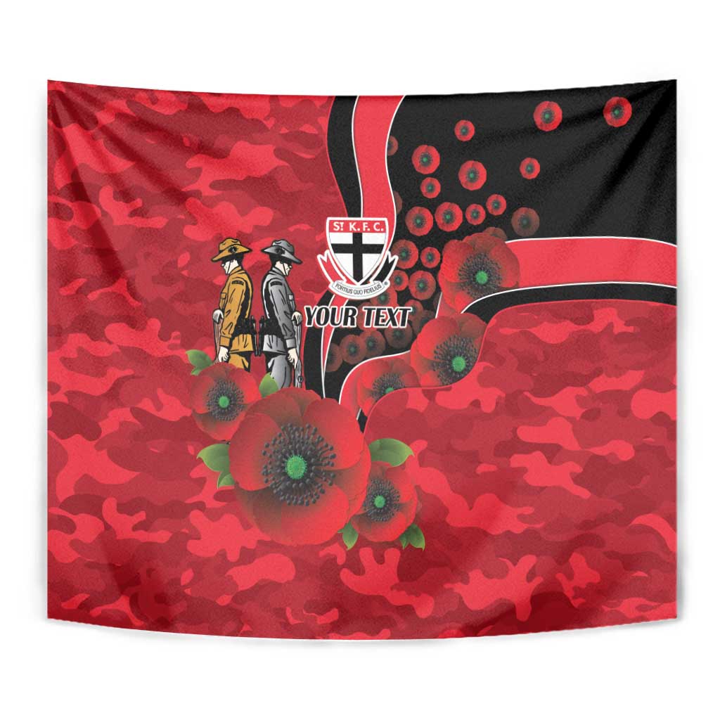 St Saints ANZAC Personalised Tapestry Lest We Forget Poppy Camo
