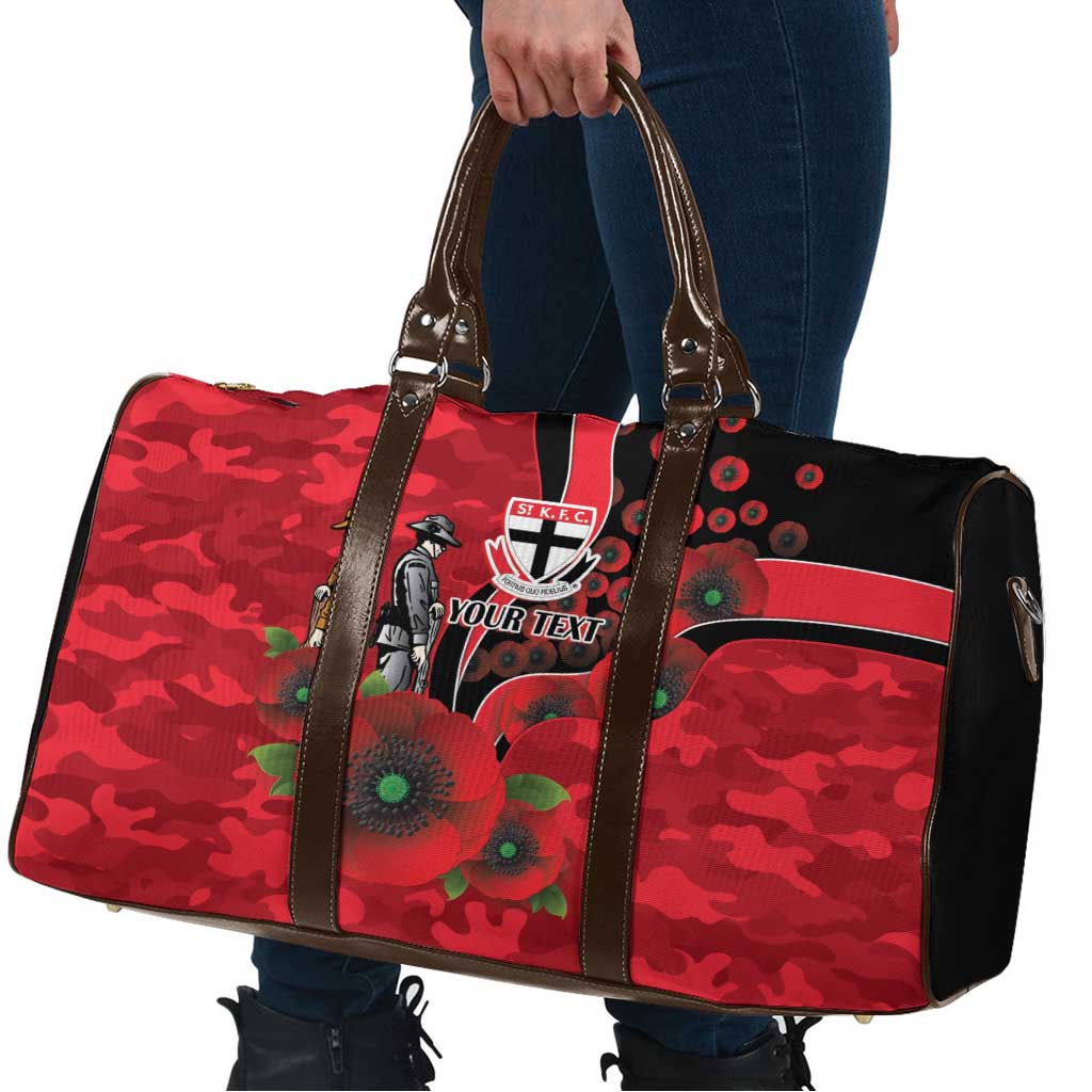 St Saints ANZAC Personalised Travel Bag Lest We Forget Poppy Camo