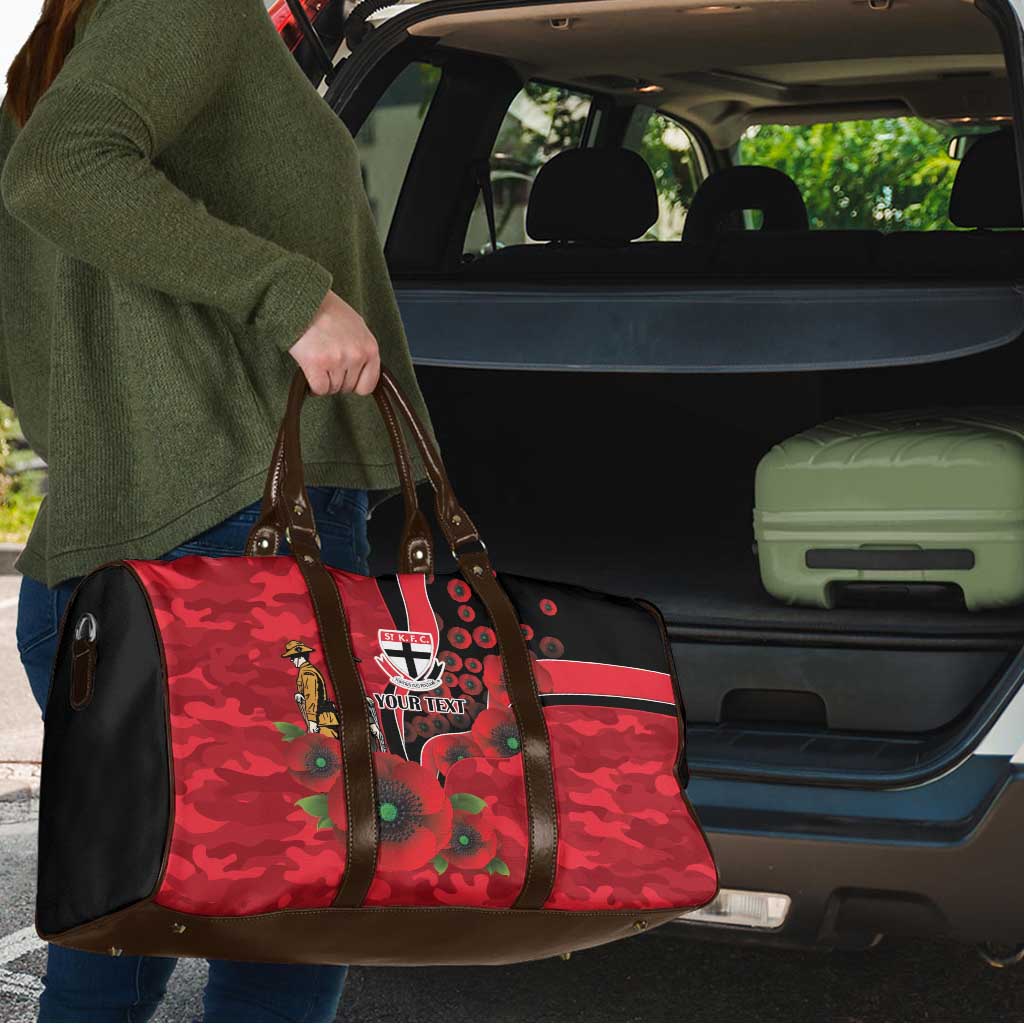 St Saints ANZAC Personalised Travel Bag Lest We Forget Poppy Camo
