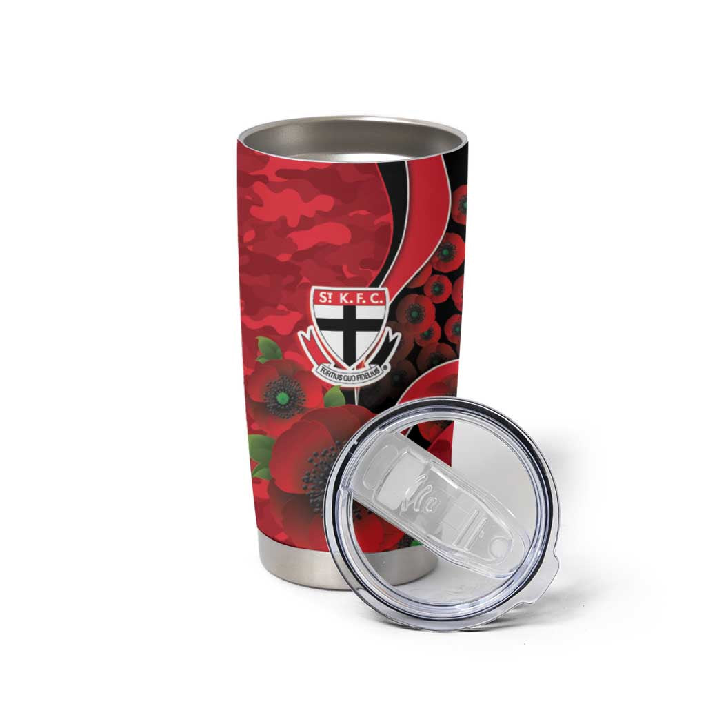 St Saints ANZAC Personalised Tumbler Cup Lest We Forget Poppy Camo