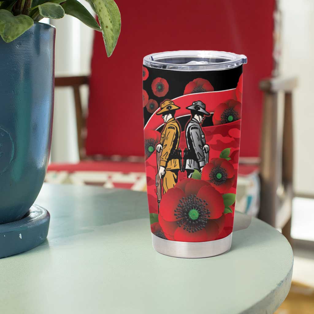 St Saints ANZAC Personalised Tumbler Cup Lest We Forget Poppy Camo