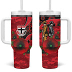 St Saints ANZAC Personalised Tumbler With Handle Lest We Forget Poppy Camo
