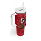 St Saints ANZAC Personalised Tumbler With Handle Lest We Forget Poppy Camo