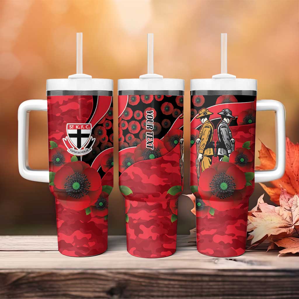 St Saints ANZAC Personalised Tumbler With Handle Lest We Forget Poppy Camo