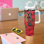 St Saints ANZAC Personalised Tumbler With Handle Lest We Forget Poppy Camo
