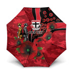 St Saints ANZAC Personalised Umbrella Lest We Forget Poppy Camo