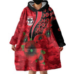 St Saints ANZAC Personalised Wearable Blanket Hoodie Lest We Forget Poppy Camo