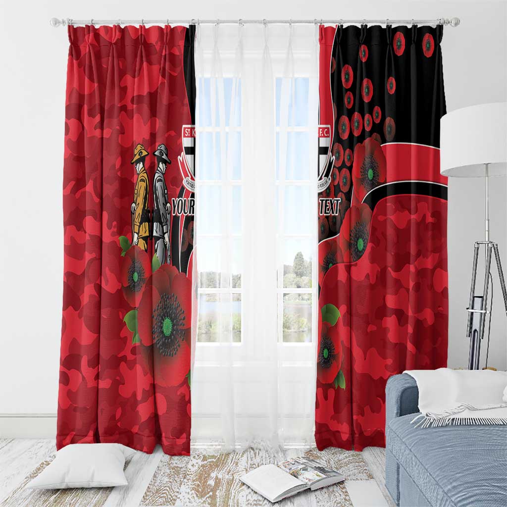 St Saints ANZAC Personalised Window Curtain Lest We Forget Poppy Camo