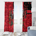 St Saints ANZAC Personalised Window Curtain Lest We Forget Poppy Camo