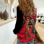 St Saints ANZAC Personalised Women Casual Shirt Lest We Forget Poppy Camo