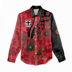 St Saints ANZAC Personalised Women Casual Shirt Lest We Forget Poppy Camo