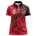 St Saints ANZAC Personalised Women Polo Shirt Lest We Forget Poppy Camo