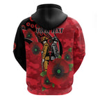 St Saints ANZAC Personalised Zip Hoodie Lest We Forget Poppy Camo