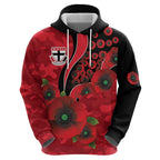 St Saints ANZAC Personalised Zip Hoodie Lest We Forget Poppy Camo