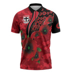 St Saints ANZAC Personalised Zipper Polo Shirt Lest We Forget Poppy Camo