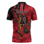 St Saints ANZAC Personalised Zipper Polo Shirt Lest We Forget Poppy Camo