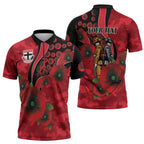 St Saints ANZAC Personalised Zipper Polo Shirt Lest We Forget Poppy Camo