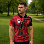 St Saints ANZAC Personalised Zipper Polo Shirt Lest We Forget Poppy Camo