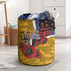 West Eagles ANZAC Personalised Laundry Basket Lest We Forget Poppy Camo