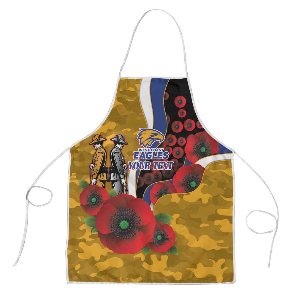 West Eagles ANZAC Personalised Apron Lest We Forget Poppy Camo