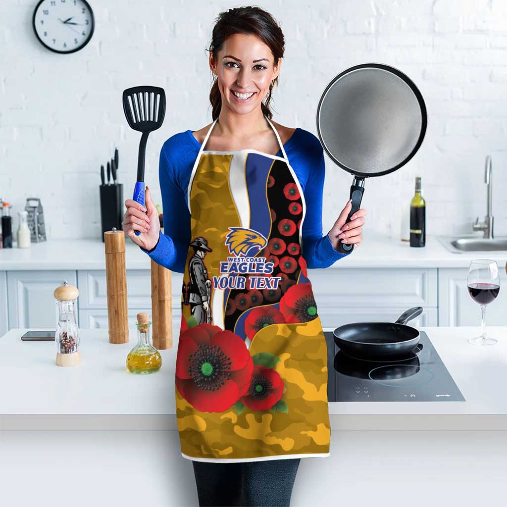 West Eagles ANZAC Personalised Apron Lest We Forget Poppy Camo