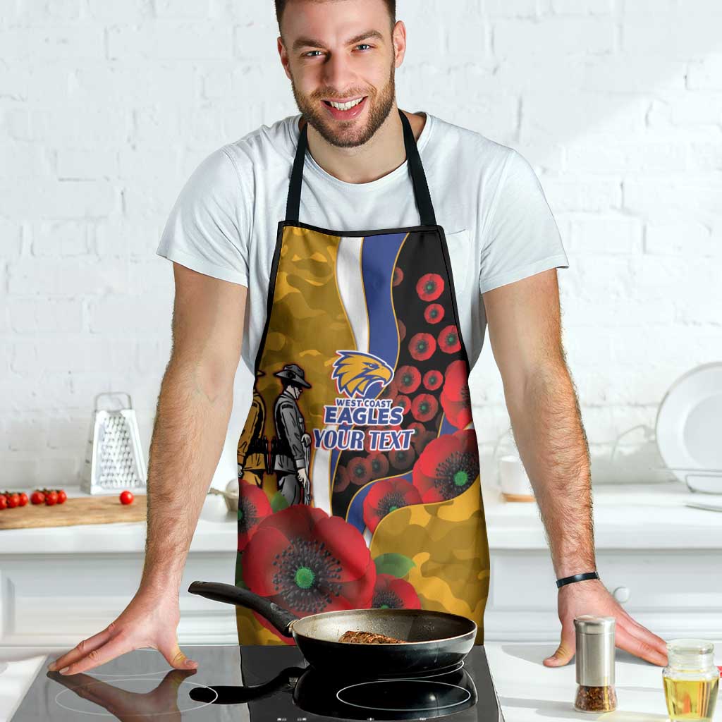 West Eagles ANZAC Personalised Apron Lest We Forget Poppy Camo
