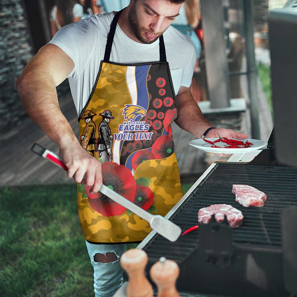 West Eagles ANZAC Personalised Apron Lest We Forget Poppy Camo