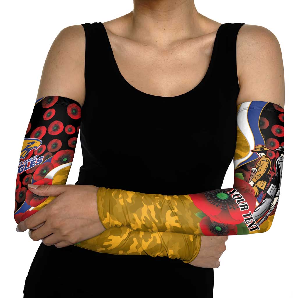 West Eagles ANZAC Personalised Arm Sleeves Lest We Forget Poppy Camo