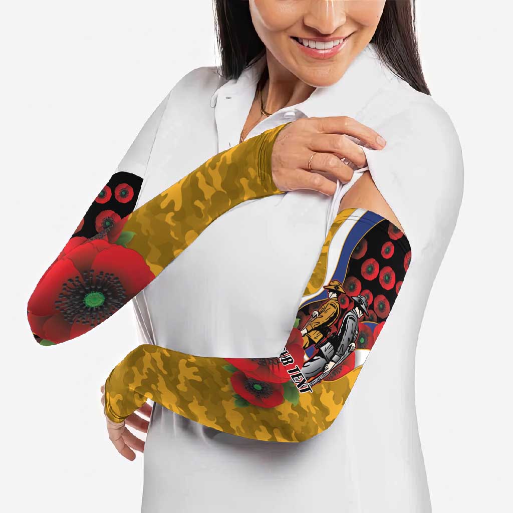 West Eagles ANZAC Personalised Arm Sleeves Lest We Forget Poppy Camo
