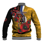 West Eagles ANZAC Personalised Baseball Jacket Lest We Forget Poppy Camo