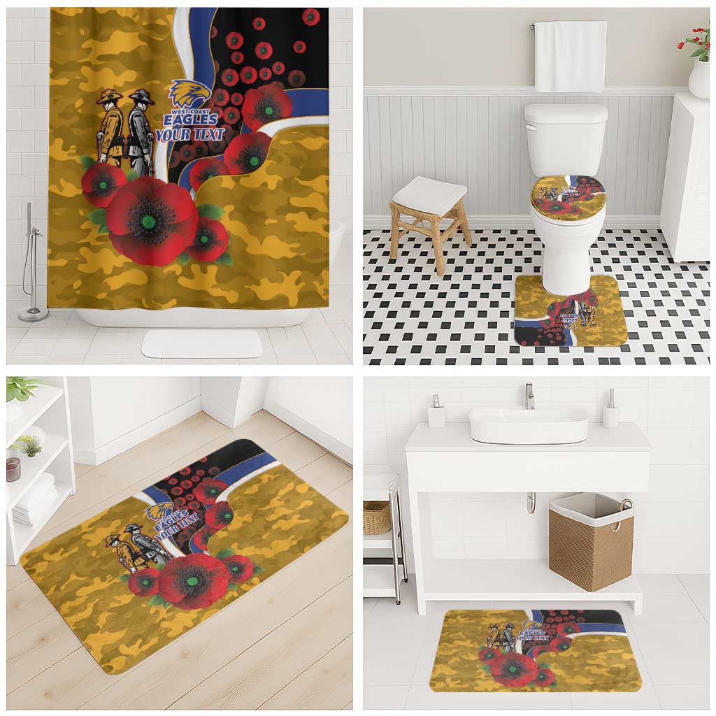 West Eagles ANZAC Personalised Bathroom Set Lest We Forget Poppy Camo