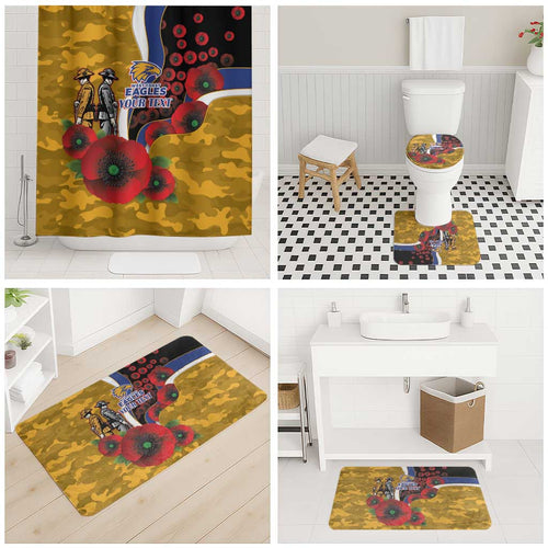 West Eagles ANZAC Personalised Bathroom Set Lest We Forget Poppy Camo