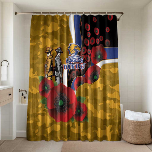West Eagles ANZAC Personalised Bathroom Set Lest We Forget Poppy Camo