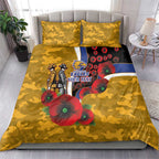 West Eagles ANZAC Personalised Bedding Set Lest We Forget Poppy Camo