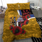 West Eagles ANZAC Personalised Bedding Set Lest We Forget Poppy Camo