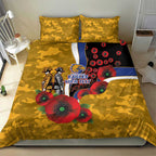 West Eagles ANZAC Personalised Bedding Set Lest We Forget Poppy Camo