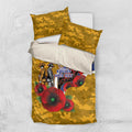 West Eagles ANZAC Personalised Bedding Set Lest We Forget Poppy Camo