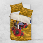 West Eagles ANZAC Personalised Bedding Set Lest We Forget Poppy Camo