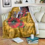 West Eagles ANZAC Personalised Blanket Lest We Forget Poppy Camo