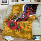 West Eagles ANZAC Personalised Blanket Lest We Forget Poppy Camo