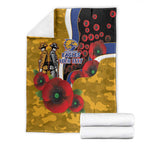 West Eagles ANZAC Personalised Blanket Lest We Forget Poppy Camo