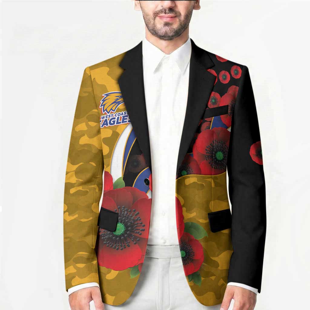 West Eagles ANZAC Personalised Blazer Lest We Forget Poppy Camo