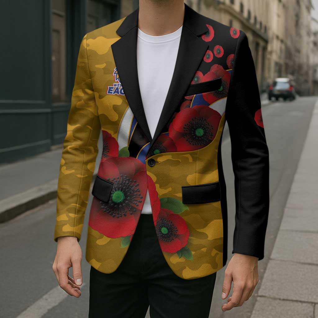 West Eagles ANZAC Personalised Blazer Lest We Forget Poppy Camo