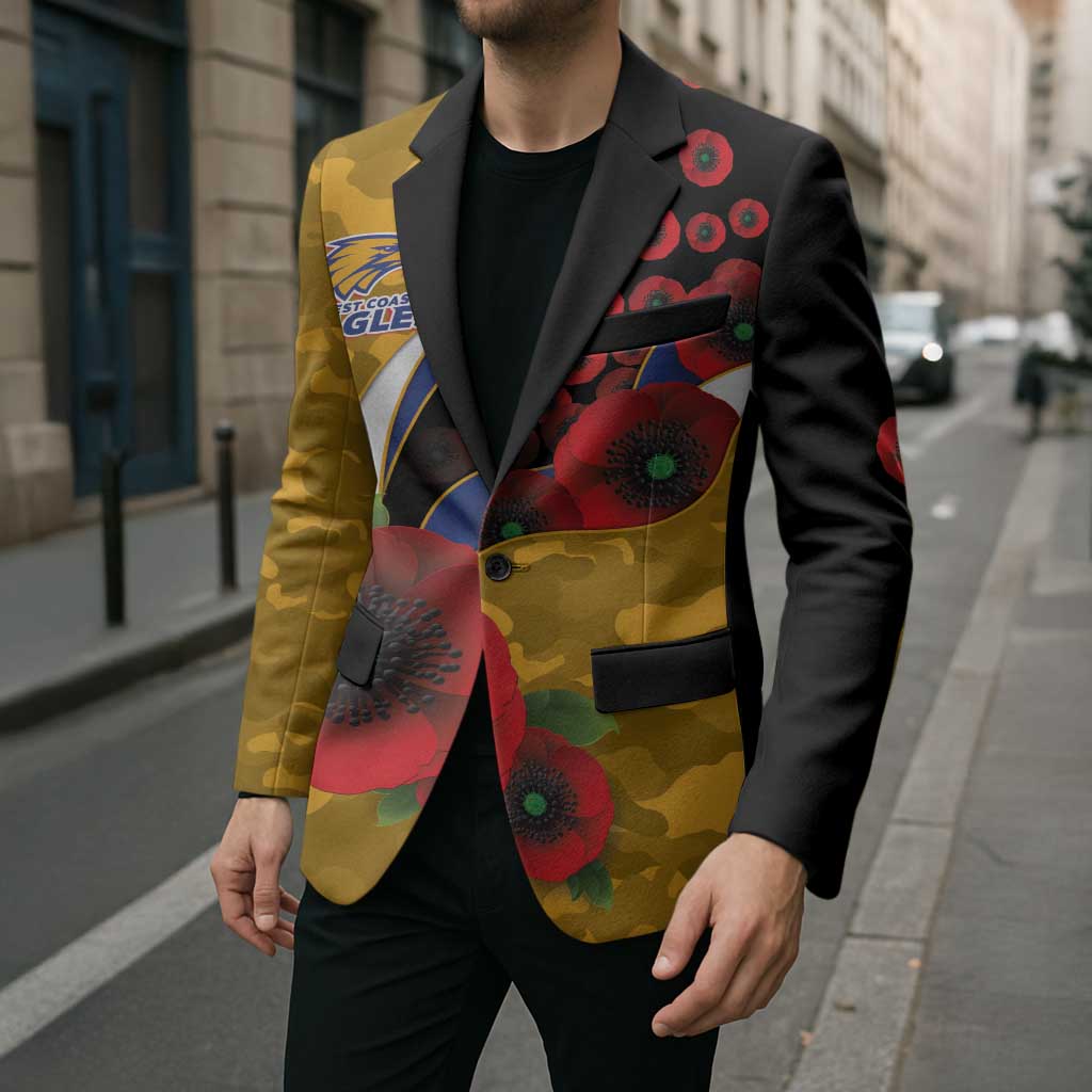 West Eagles ANZAC Personalised Blazer Lest We Forget Poppy Camo