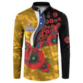 West Eagles ANZAC Personalised Button Sweatshirt Lest We Forget Poppy Camo