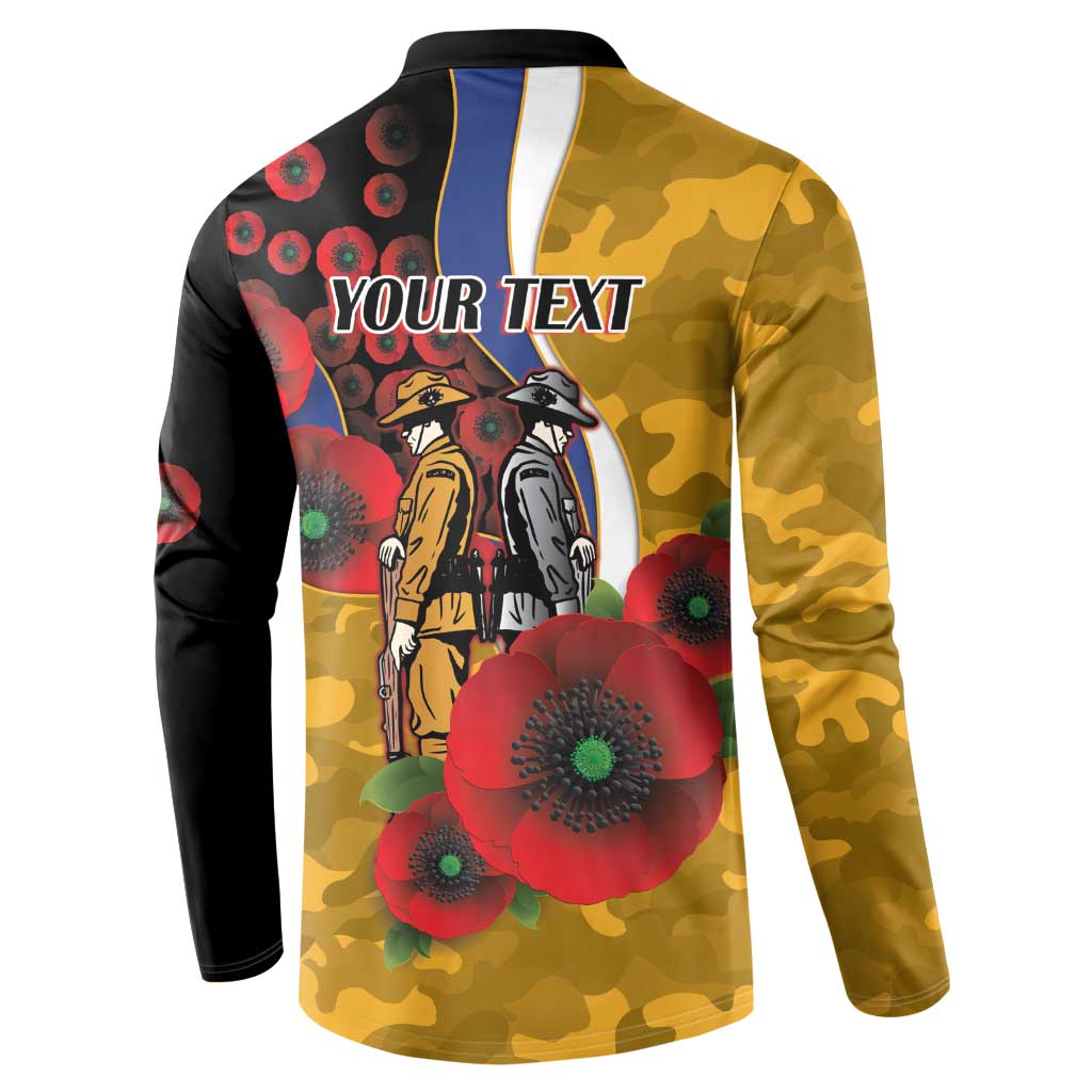 West Eagles ANZAC Personalised Button Sweatshirt Lest We Forget Poppy Camo